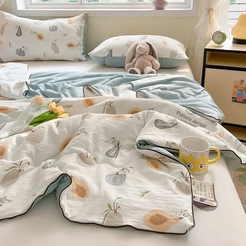 Rynx | Summer blanket Climate blanket Flower girl Heart Class A Double-layer yarn Summer cool soft Machine washable