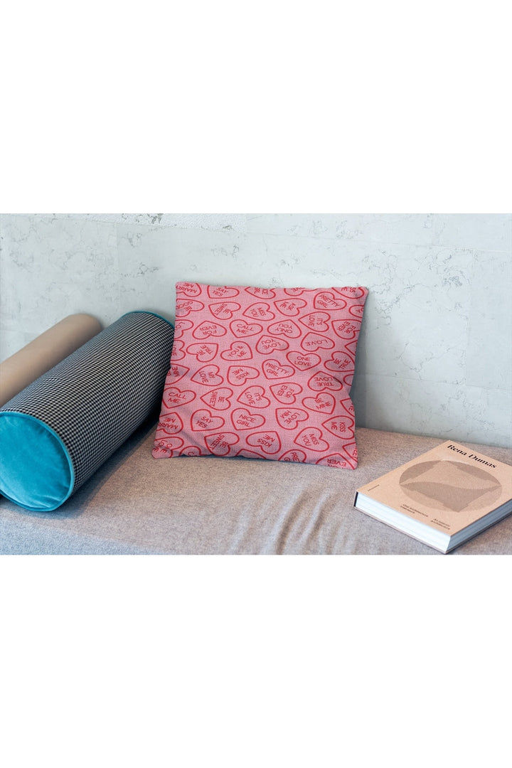 Lisslune | Pink square decorative pillowcase