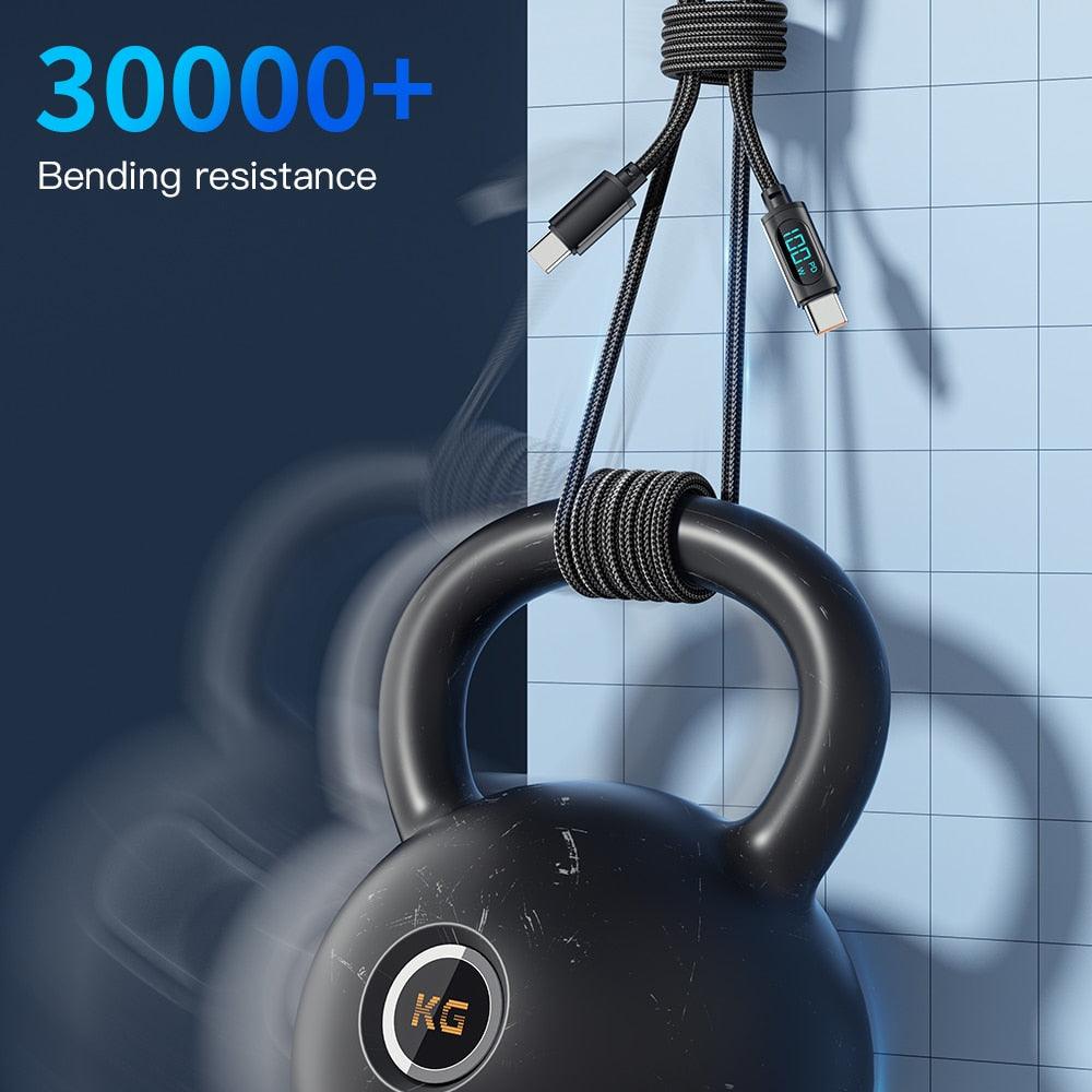 Lisslune | Essager Advanced Smart LED USB C Charging Cable - Fast 100W Power & High Speed Data Transfer