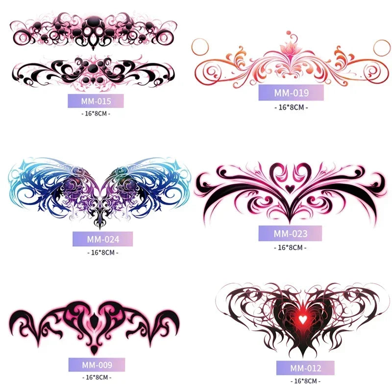 Rynx | 6-Piece Waterproof Tattoo Sticker Set Long-lasting Artificial Tattoo Girls 3D Artificial Sex Womb Tattoo for Women Temporary Abdomen섹스타투스티커 Product