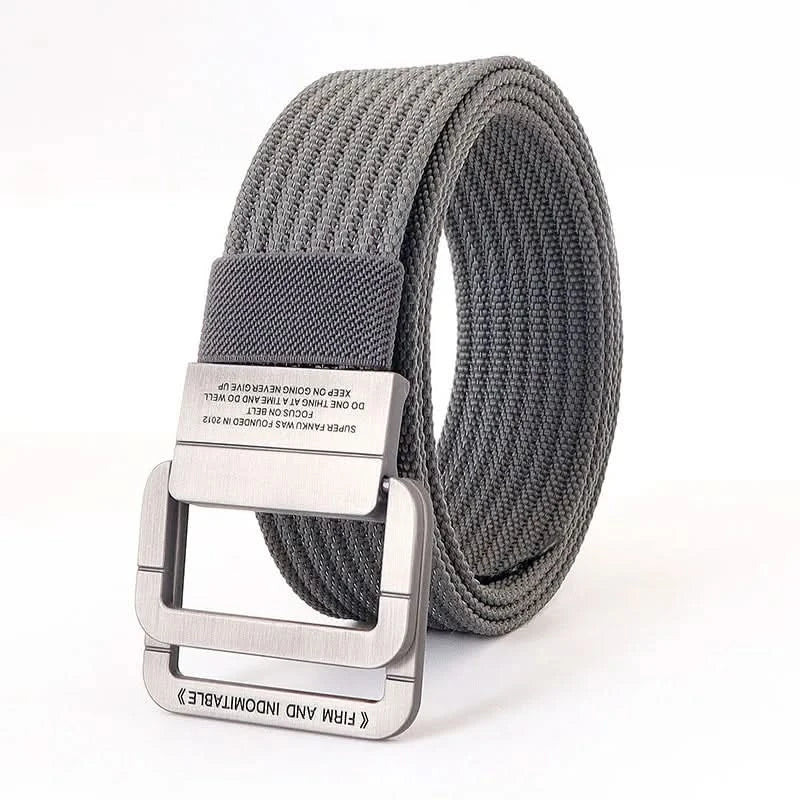 Lisslune | Unisex Canvas Belt – Double Metal Ring Buckle, Adjustable