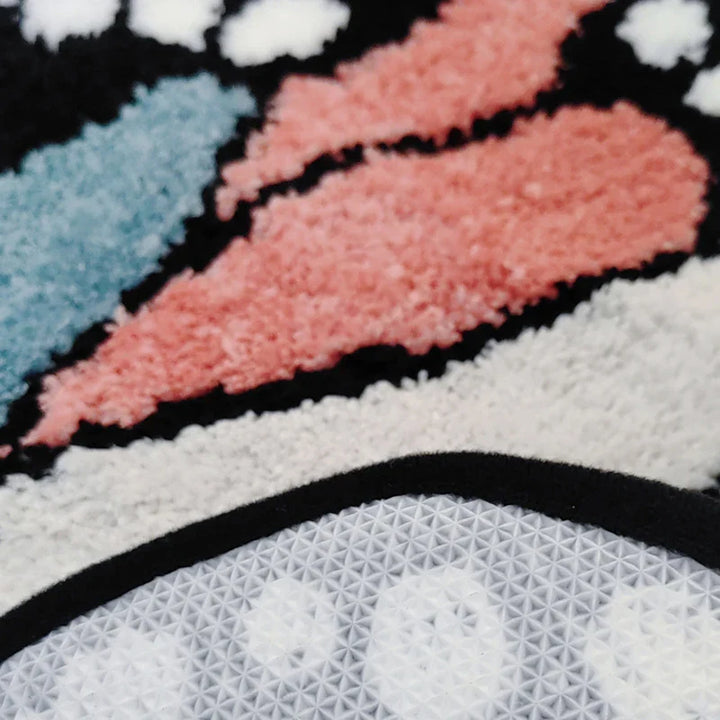 Rynx | Black White Tufting Butterfly Bedroom Rug Living Room Floor Mat Nightstand Mat Aesthetic Home Children's Room Nursery Decor