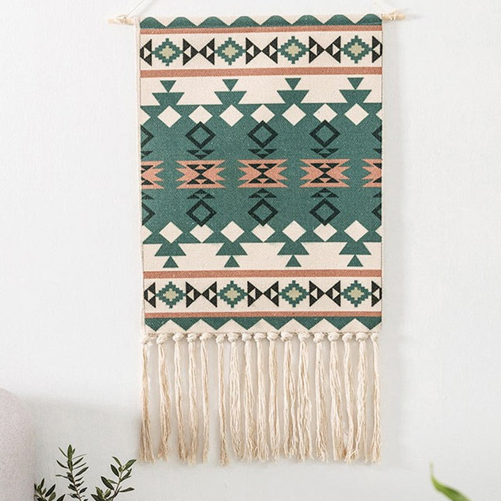 Lisslune | Bohemian Wall Tapestry, Macrame Wall Hanging, Home Decoration, Cotton Linen Tassel, Handcrafted, Woven, Geometric Canvas Art, Background Wall Tapestries