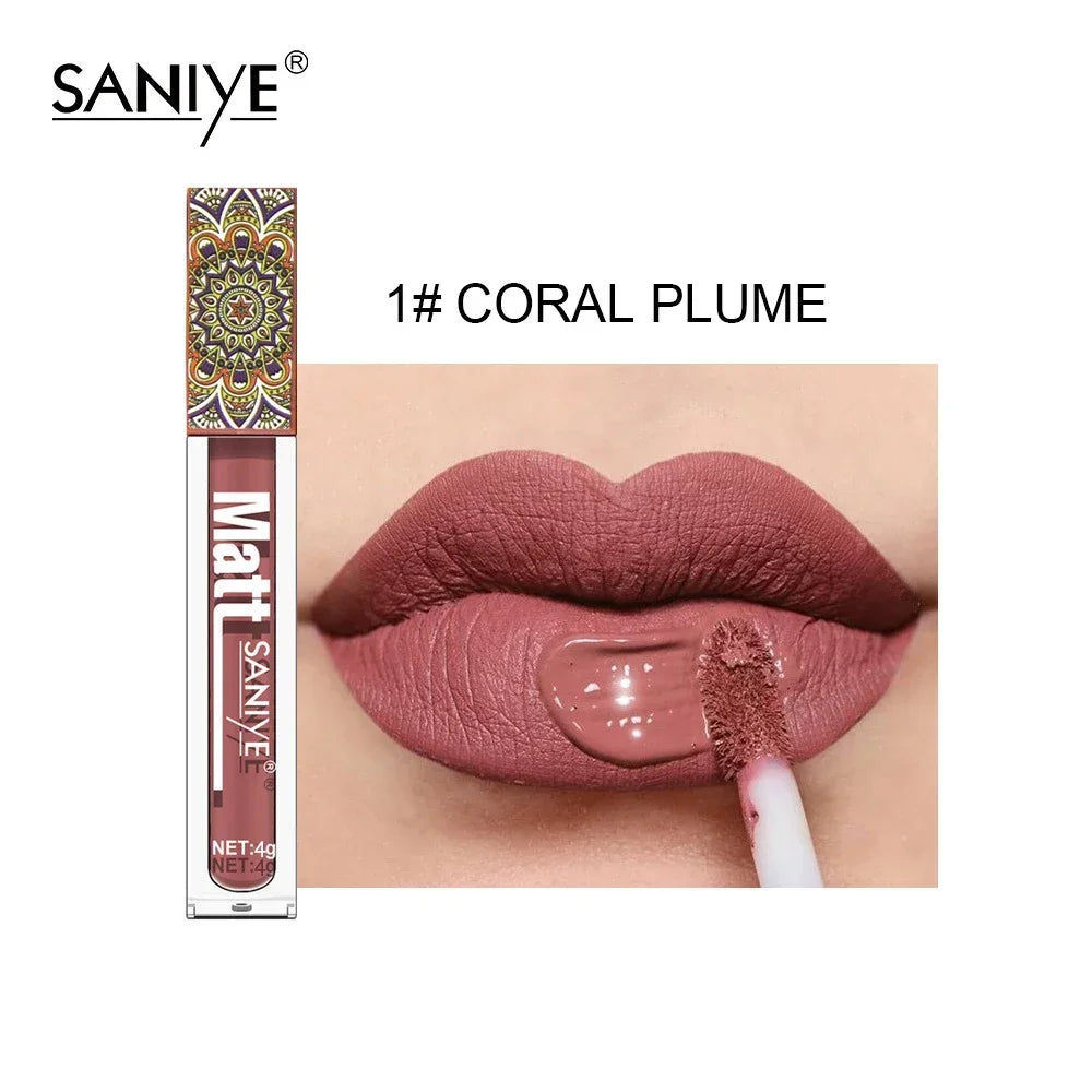 Rynx | Nudes Lip Gloss Waterproof Liquid Matte Lipstick Long-lasting 4g Quick-drying Red Lip Gloss Cosmetics Sexy Matte Velvet Lipstick