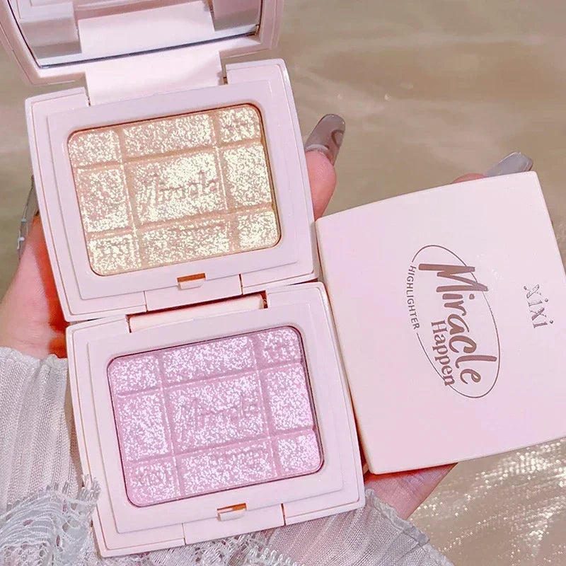 Rynx | Long-lasting Highlighter Eyeshadow Silky Diamond Highlighter Powder Glitter 3D Face Contour Shimmer Illuminator Makeup Cosmetics