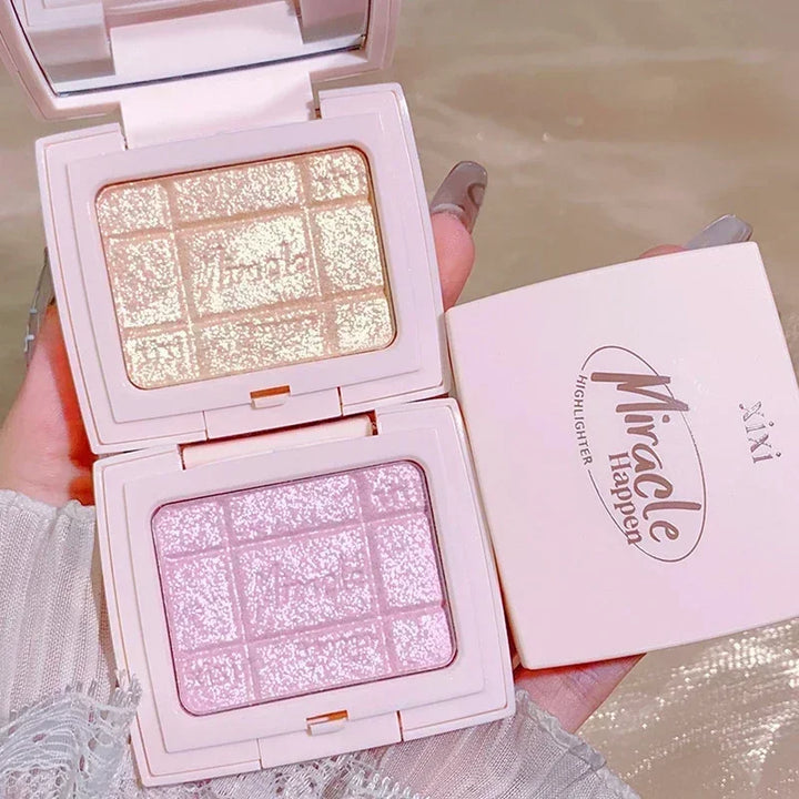 Rynx | Long-lasting Highlighter Eyeshadow Silky Diamond Highlighter Powder Glitter 3D Face Contour Shimmer Illuminator Makeup Cosmetics