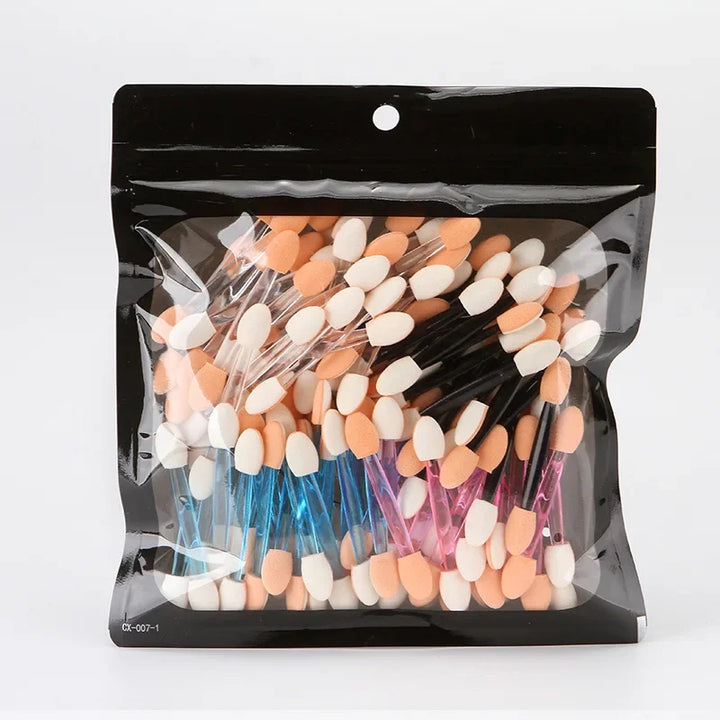 Rynx | 10/100 pcs Small Portable Eyeshadow Applicators in Bulk Double Sponge Eyeshadow Brush Makeup Tools Double-Headed Eyeshadow Brush
