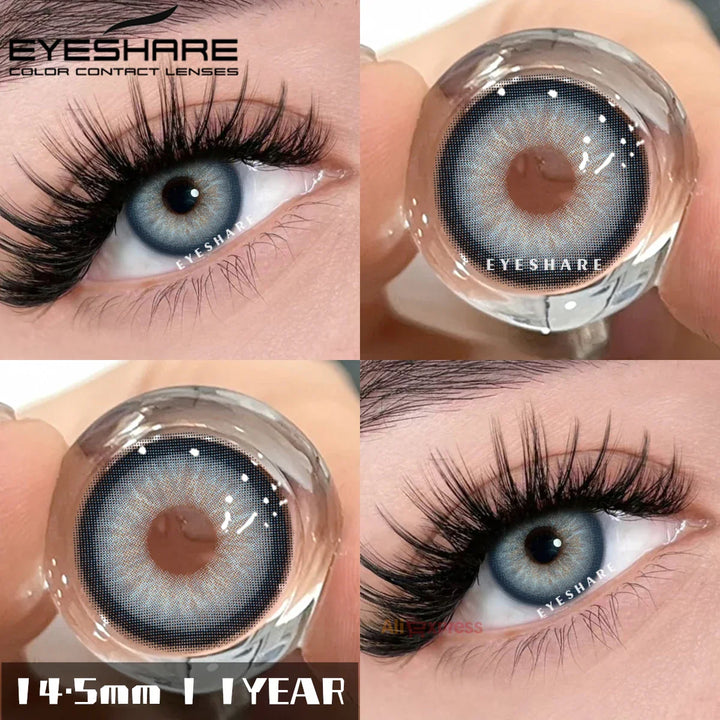 Rynx | Colorful Contact Lenses for Eyes Blue Contacts Gray Brown Lenses Green Eye Contact Lenses Beautiful Pupil Yearly 2 Pieces/Pair