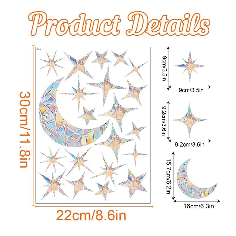Rynx Rainbow Suncatcher Window Sticker PVC Cat Butterfly Prism Glass Wall Sticker Home Kids Bedroom Decoration Self-Adhesive Decor