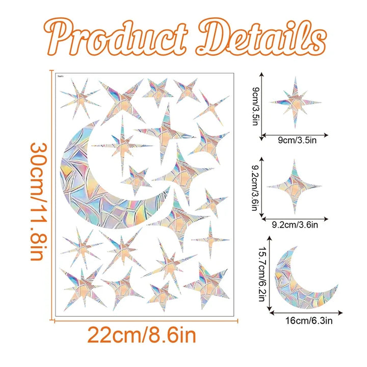 Rynx Rainbow Suncatcher Window Sticker PVC Cat Butterfly Prism Glass Wall Sticker Home Kids Bedroom Decoration Self-Adhesive Decor
