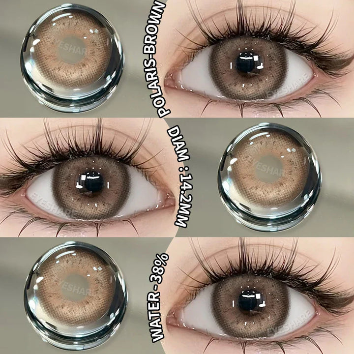 Rynx | New 1 Pair Contact Lenses Colored Contact Lenses Blue Colorful Beautiful Pupil Green Color Eye Lenses Annual Brown Contact Lenses