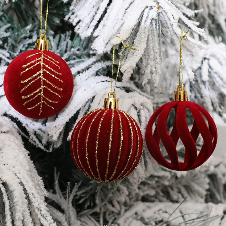 Rynx | 6pcs/Box 6cm Christmas tree balls ornaments Christmas tree hanging pendants Christmas decorations for home 2024 Christmas New Year gift