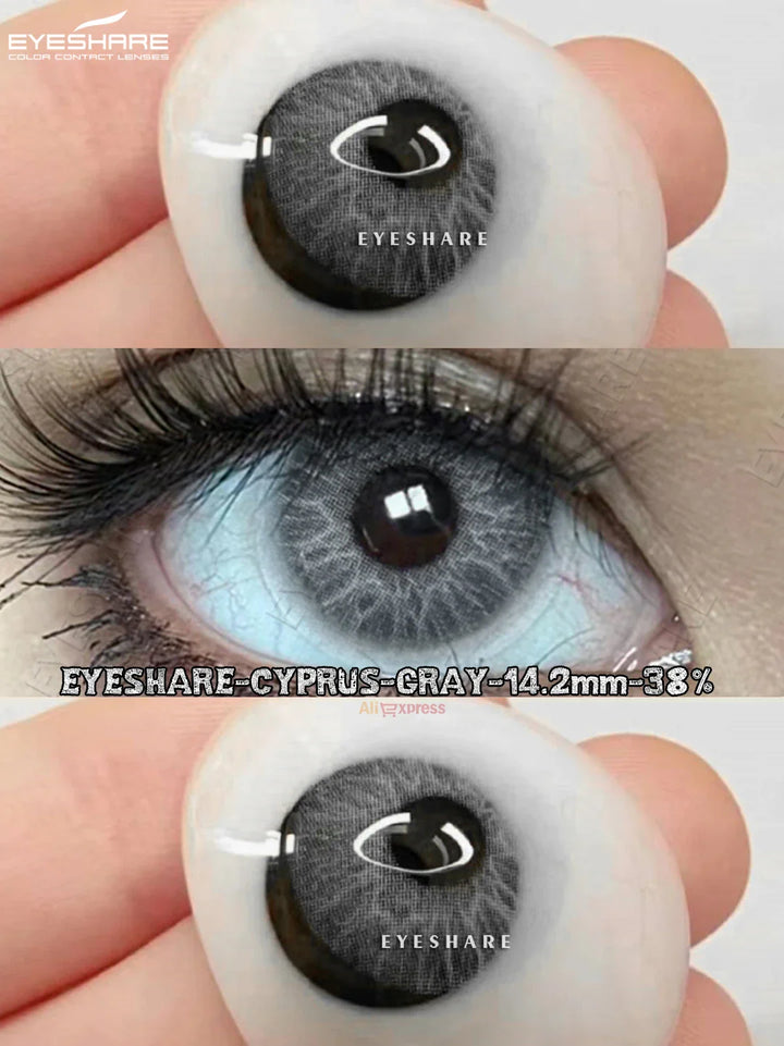 Rynx | 2pcs Color Contact Lenses Gray Soft Contact Naturally Cosmetic Color Lenses Blue Beautiful Pupils Annual Use