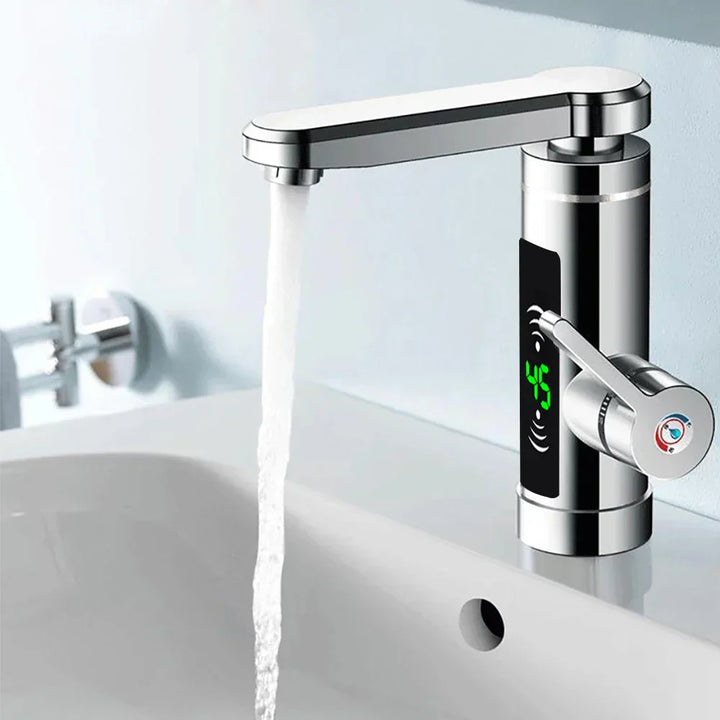 Lisslune | ThermoFlow 3000W Instant Heating Kitchen Tap with 360° Rotating Spout – Stainless Steel & Energy Efficient
