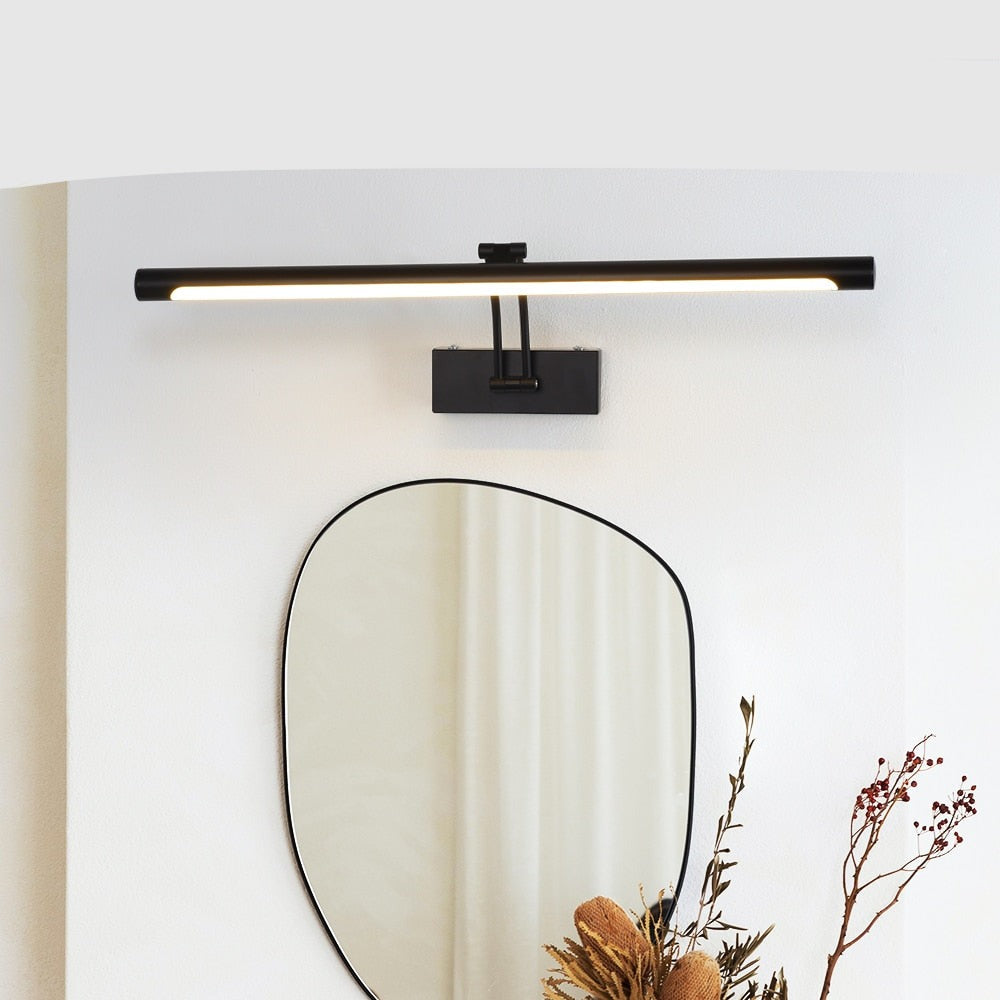 Lisslune | 80-100cm LED wall lamp - Modern black/silver wall light for the bathroom, internally mounted picture light