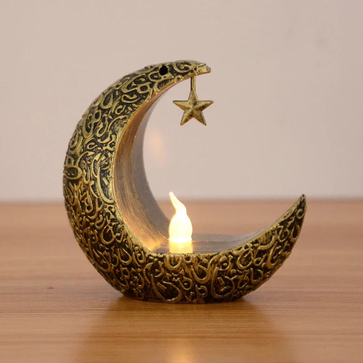 Rynx Eid Mubarak LED Candle Light Moon Star Ornaments 2024 Ramadan Kareem Home Decoration Eid Al Adha Gift Festival Party Supplies