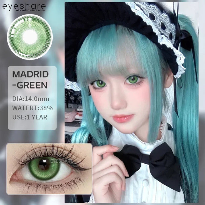 Rynx | 1 Pair Colored Contact Lenses Purple Eye Lenses Yearly Cosplay Red Lenses Cosmetic Contact Halloween Gentle Makeup Pupils