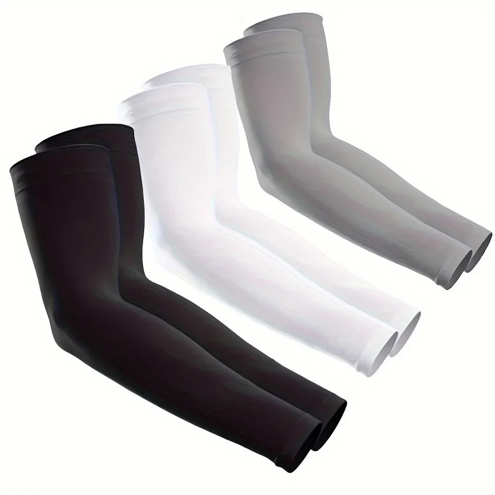 Rynx | 3 Pair Unisex Sun Protection Arm Sleeves Breathable Cooling Arm Guards for Outdoor Activities Cycling Running Mountaineering