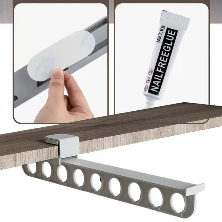 Lisslune | Retractable Wardrobe Rail Closet Organizer Hanger
