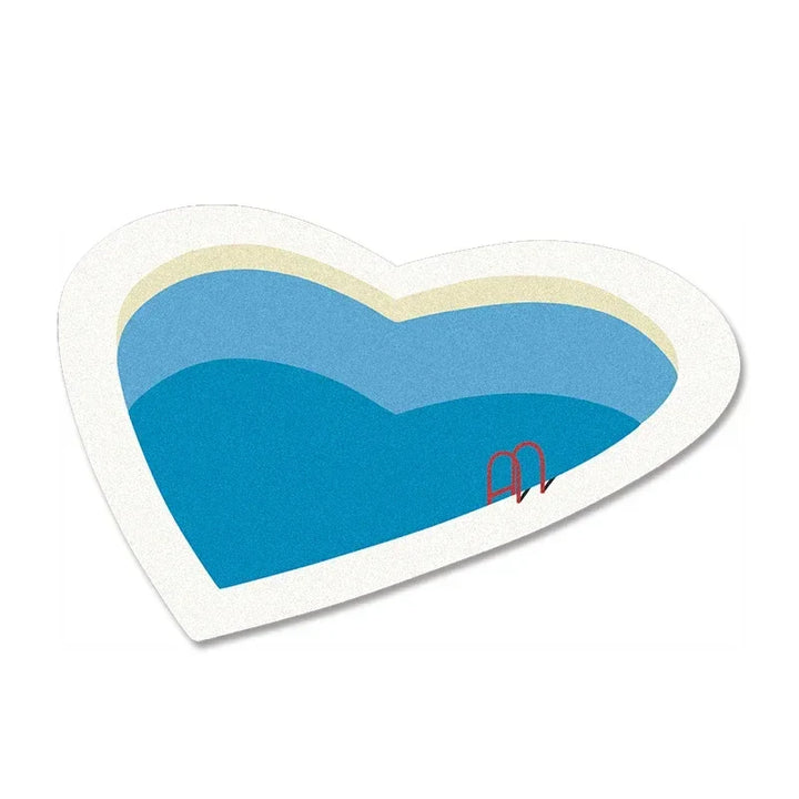 Rynx Cartoon Love Shape Soft Plush Floor Mat for Kids, Bedroom Rugs, Children's Room Decoration, Bedroom Carpet, House Carpet, Pool