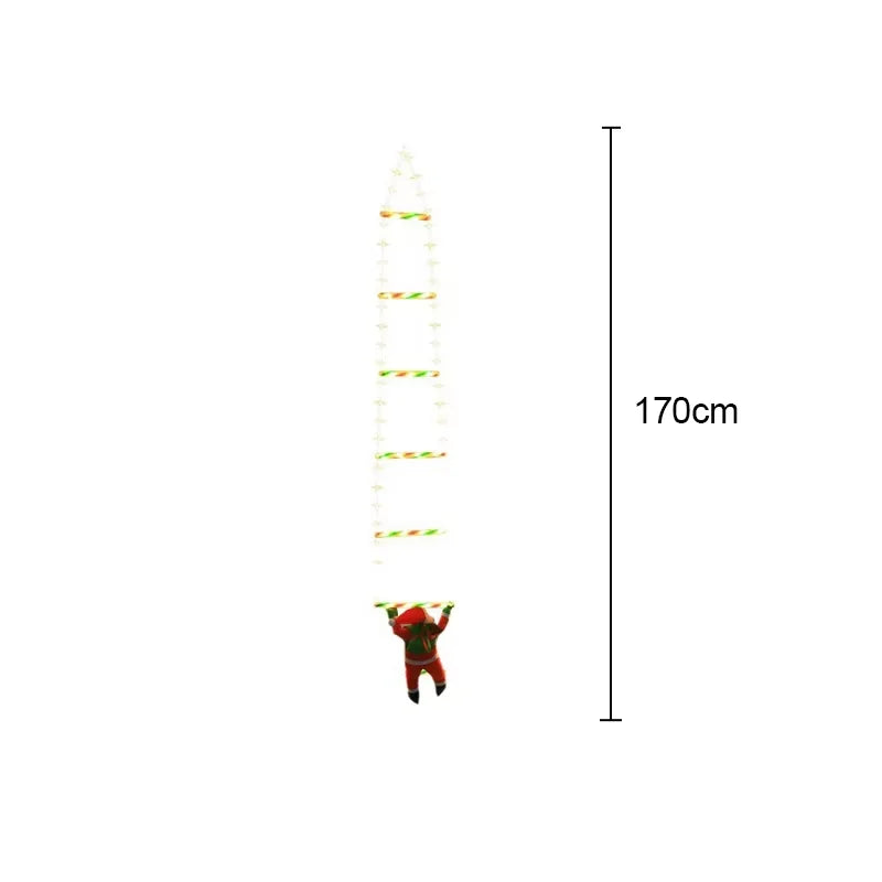 Rynx | LED Christmas Decorations Fairy Lamp LED Ladder Lamp with Climbing Santa Home Outdoor Christmas Light New Year Decoration s