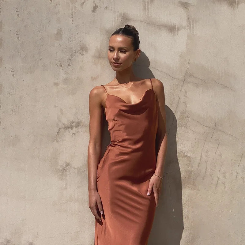 Lisslune | Long Satin Dress