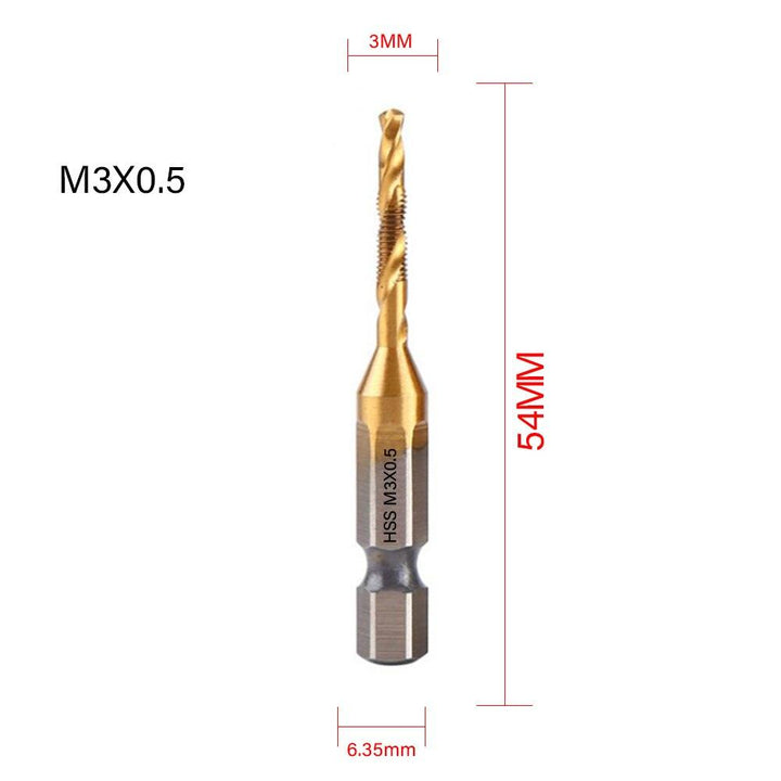 Lisslune | Precision Taps Set with Titanium Coating and Spiral Flute Design for Efficient Tapping and Chamfering