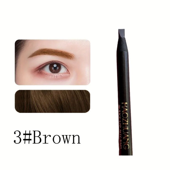 Rynx | High-Quality Pull Eyebrow Pencil Black Leather Makeup Wild Line Eyebrow Pencil Waterproof Hard Cap Flat Head Pencil White Pencil