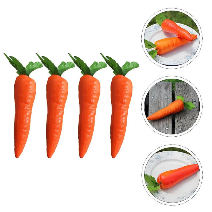 Lisslune | Set of 4 Realistic Foam Carrot Decorations for Cheerful Celebrations and Home Accents