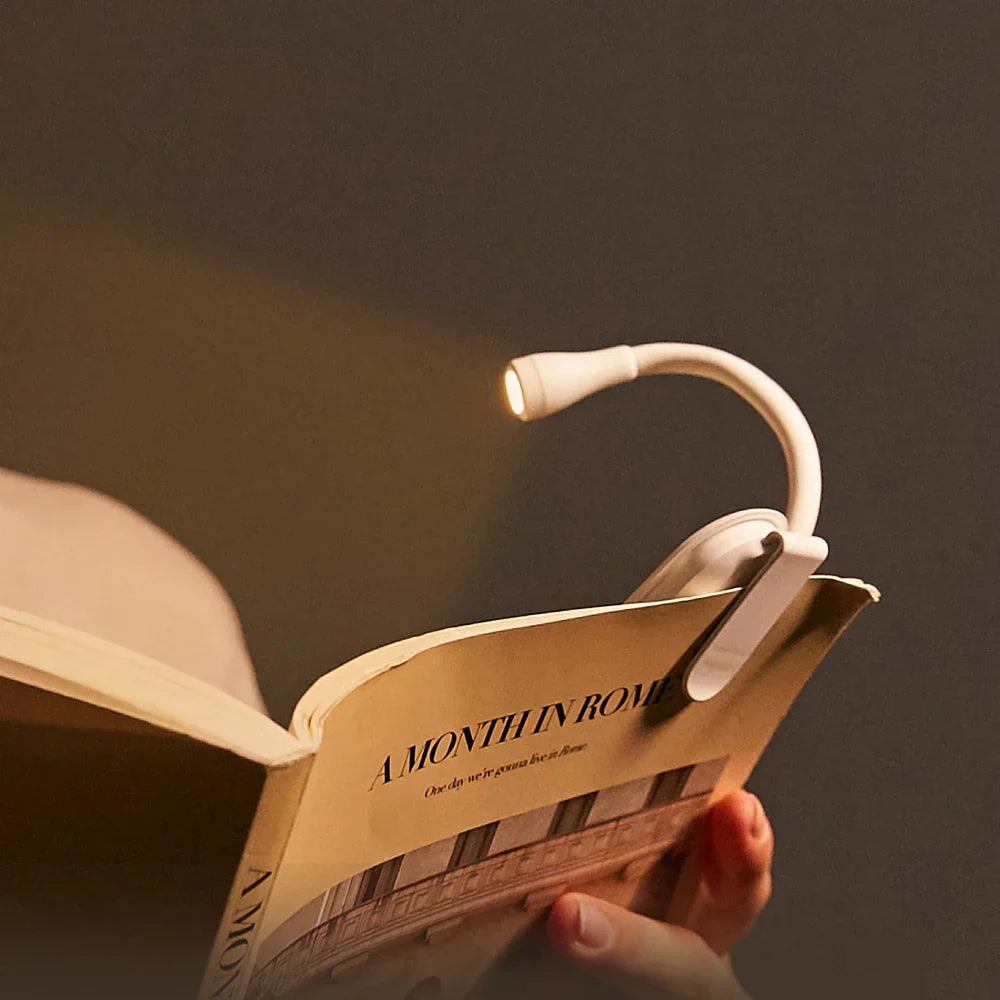 Lisslune | Mini Book Light - Portable Clip-On Night Light with USB Charging, Dimmable LED for Bedroom, Eye Protection, and Camping - 360° Flip Clip Book Lamp