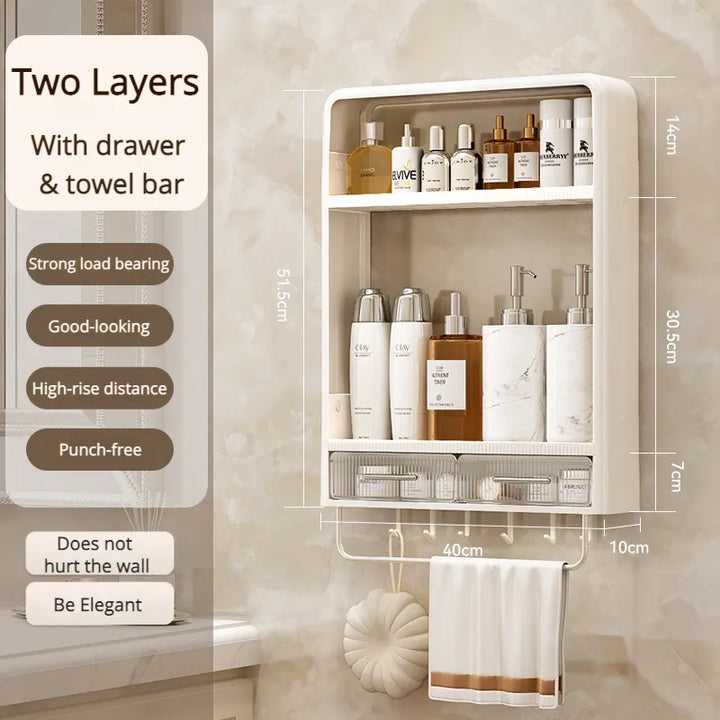 Lisslune | Home Essential Punch-Free Bathroom Organizer Shelf