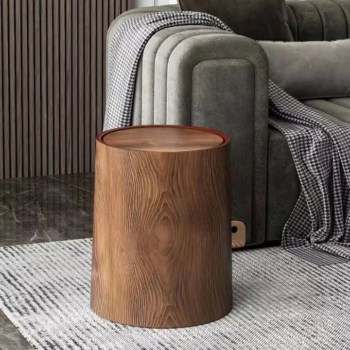 Rynx | Retro Wood Trash Can Waterproof Waste Basket Decoration Bathroom Trash Can Household Large Capacity Garbage Container Kitchen Accessories