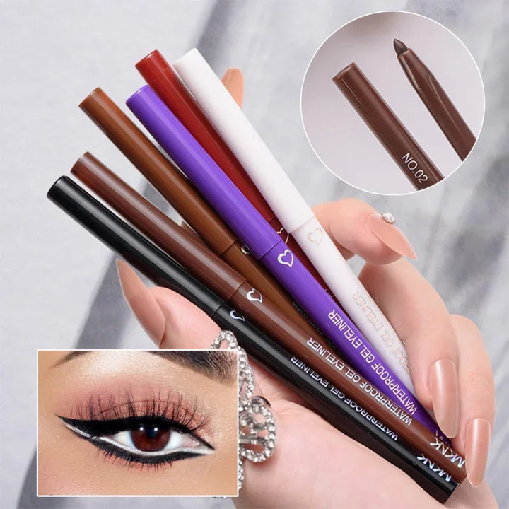 Rynx | Waterproof Eyeliner Gel Pencil Blue Brown Eyeliner Gentle Soft Easy to Wear Matte Concealer Pencil Long-lasting Eye Makeup Cosmetics