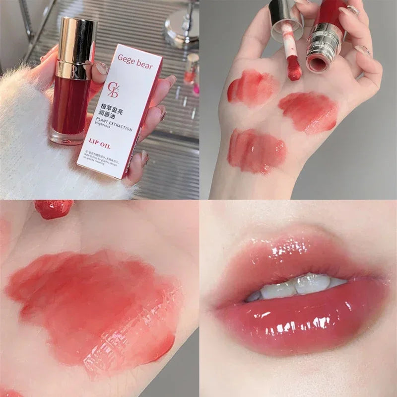 Rynx | Liquid Lipstick Mirror Jelly Tint Long-lasting Cherry Red Pink Lip Gloss 6 Colors Sexy Non-sticky Cup Lip Lacquer Korean Lip Oil Makeup