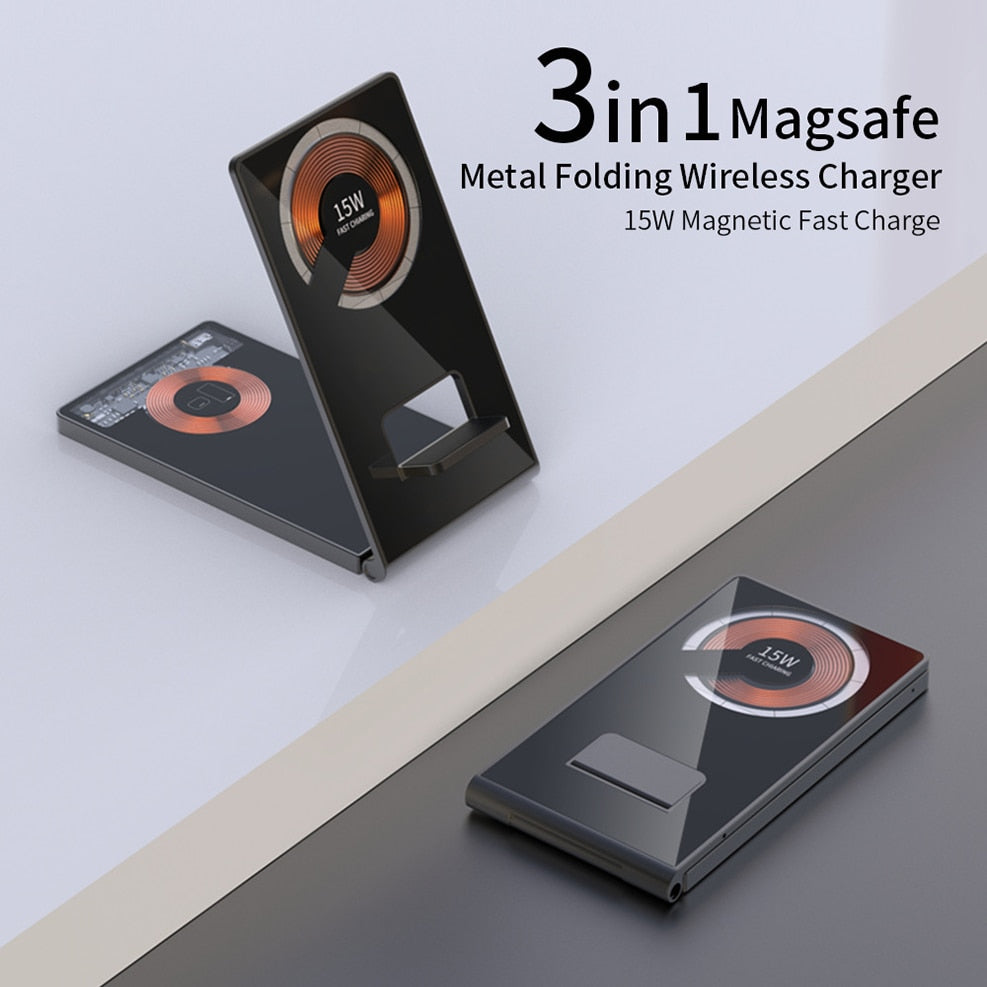 Lisslune | Clear Beam Foldable Magnetic Wireless Charger Stand