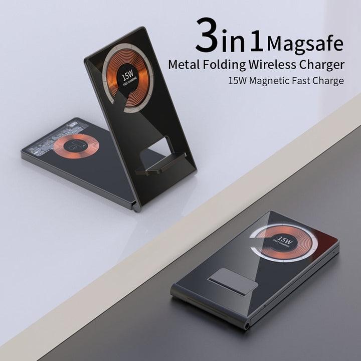 Lisslune | Clear Beam Foldable Magnetic Wireless Charger Stand
