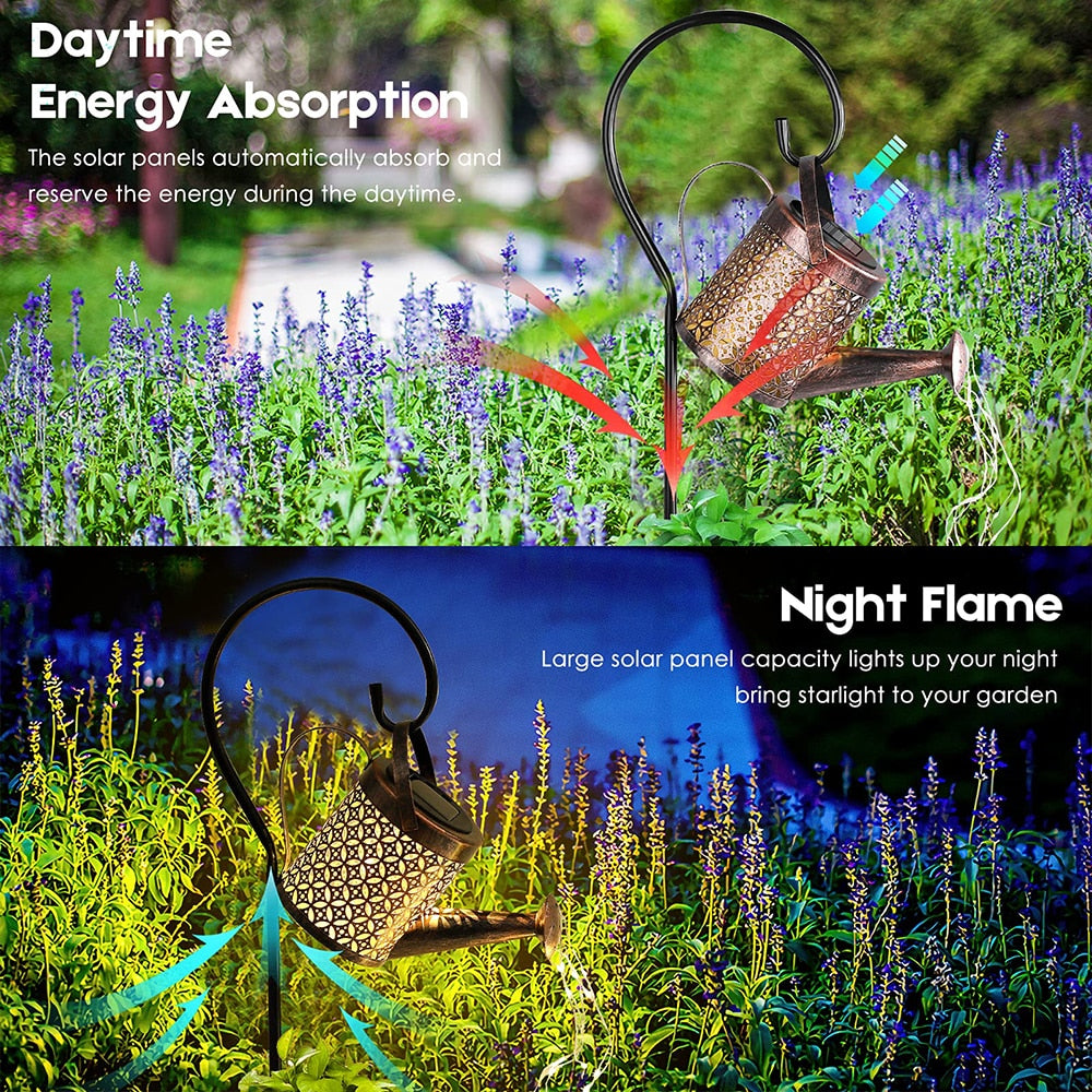 Lisslune | Garden Watering Solar-Powered Can Patio Light