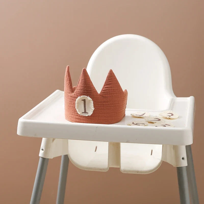 Lisslune | Children's birthday fabric crown with interchangeable adhesive numbers