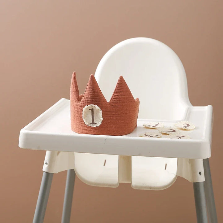 Lisslune | Children's birthday fabric crown with interchangeable adhesive numbers