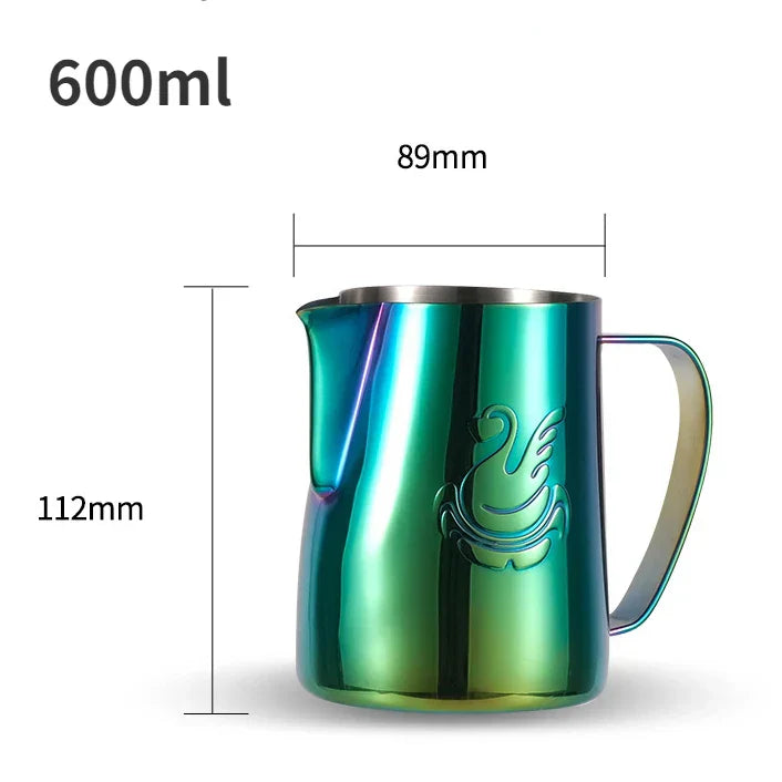 Lisslune | 600ml stainless steel coffee pot milk frother cup cream maker espresso latte art tool elegant swan