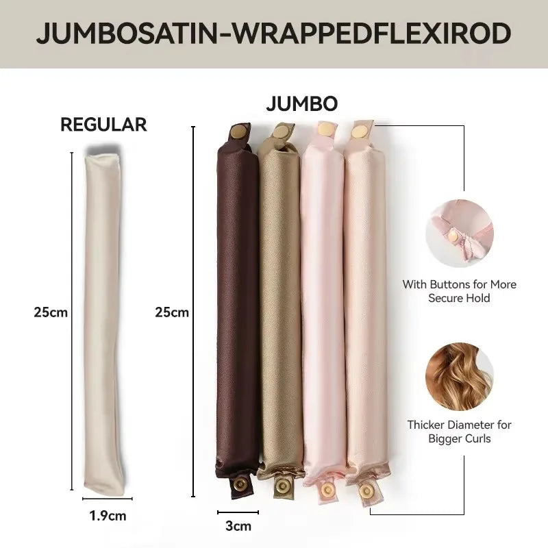 Rynx | No-Heat Flexi Curling Rod Curler for Sleeping Heatless Curlers for Hair Satin-covered Overnight Curlers Hair Rollers Hairband