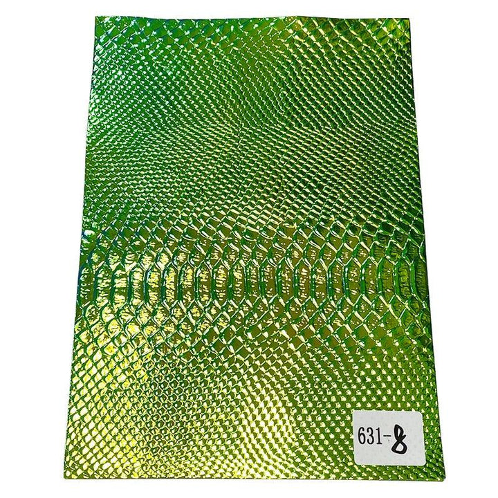 Lisslune | Iridescent holographic synthetic leather craft sheet with snakeskin embossing
