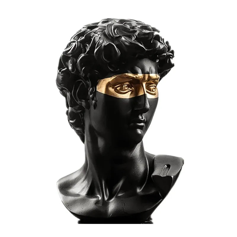 Lisslune | Statues for decoration, 15 cm, David, coffee table, home decoration, ornaments, bust of a room made of plaster, white resin, decorative art sculpture