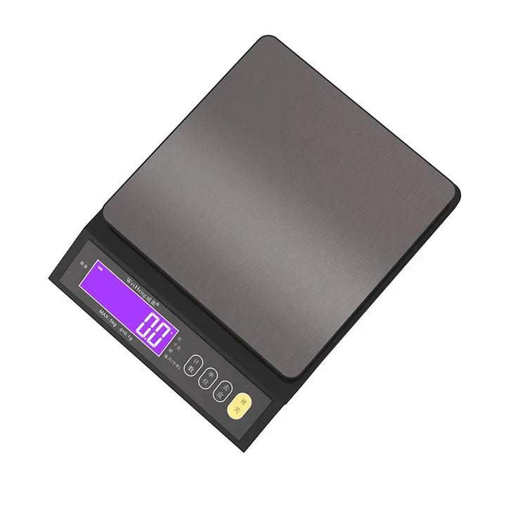 Lisslune | 5 kg/0.1 g and 10 kg/1 g digital electronic kitchen scale, LCD display, fully waterproof stainless steel weighing tool for baking