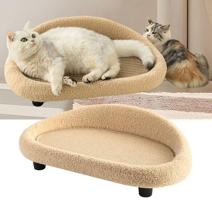 Lisslune | Stylish Cat Bed with Scratching Area & Cuddly Pillow