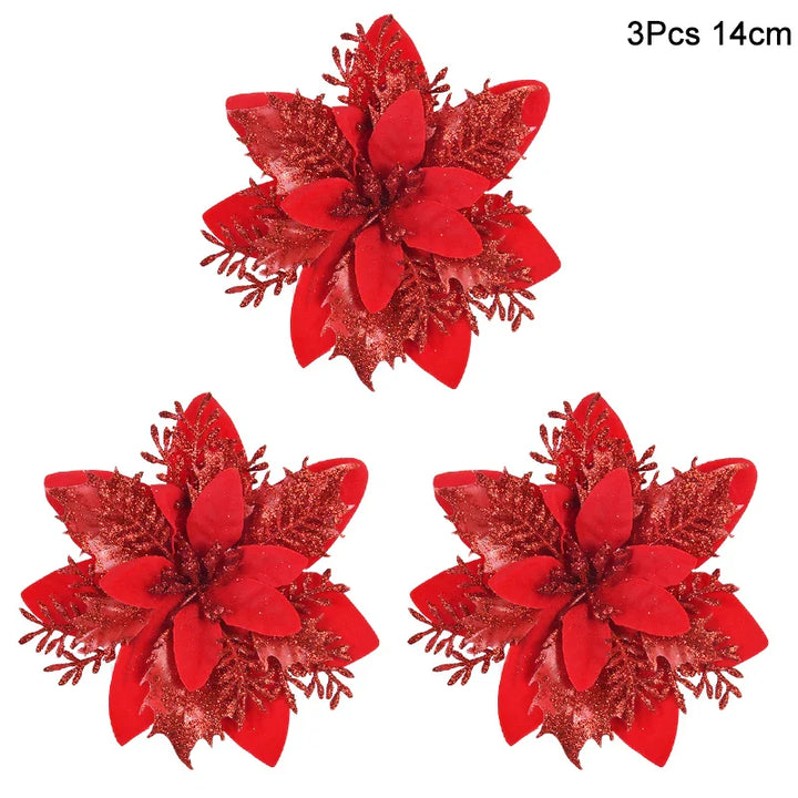 Rynx 1Pack Christmas Pine Needles Branches Artificial Plant Christmas Tree Ornaments Decorations for Home DIY Wreath Gift Box Wedding Flowers