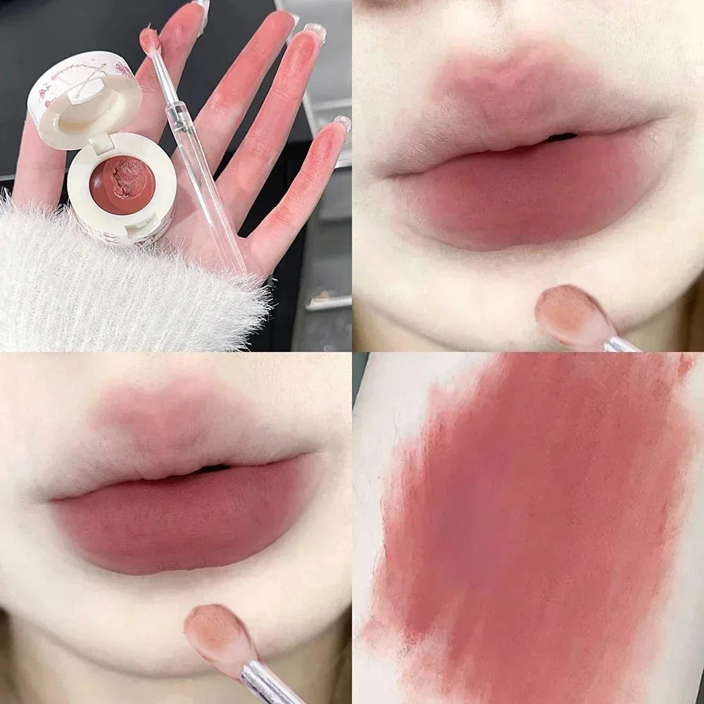 Rynx | 6 Colors Matte Lipstick Canned Pudding Lipstick Pink Lip Gloss Long-Lasting Lip Lacquer Does Not Fade Long-Lasting Lip Makeup Cosmetics