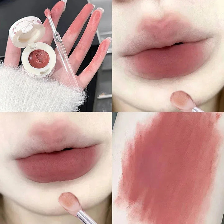 Rynx | 6 Colors Matte Lipstick Canned Pudding Lipstick Pink Lip Gloss Long-Lasting Lip Lacquer Does Not Fade Long-Lasting Lip Makeup Cosmetics