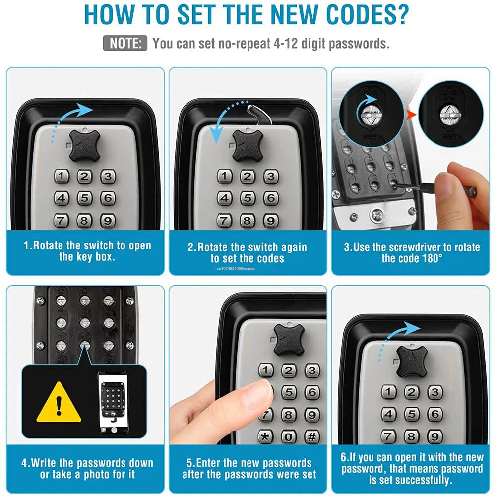 Lisslune | Waterproof Wall-Mounted Key Safe Box | Secure, Durable & Ideal for Outdoor Use