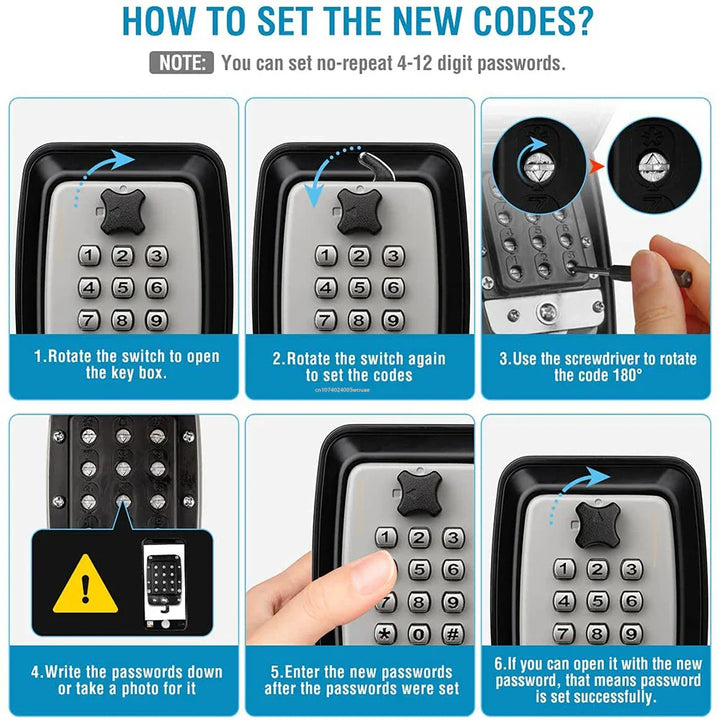 Lisslune | Waterproof Wall-Mounted Key Safe Box | Secure, Durable & Ideal for Outdoor Use